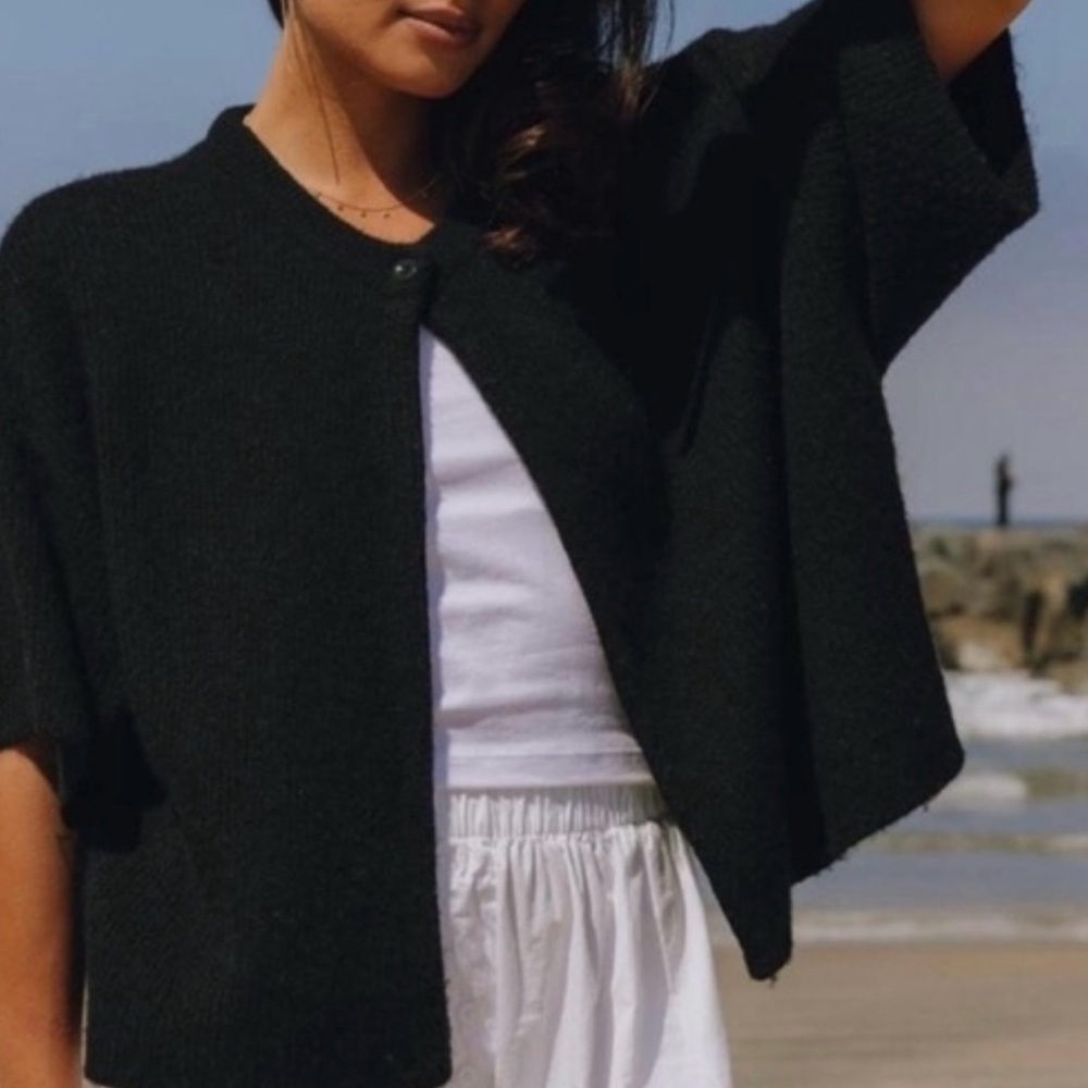 Daily Drills Black Single Button Cardigan